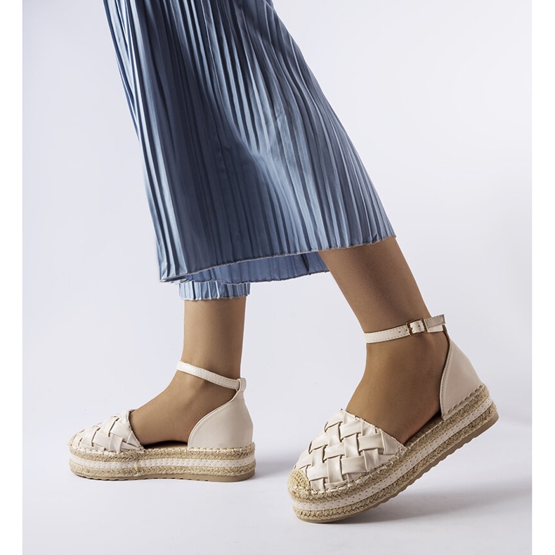 Beige Plateau-Espadrilles von Gour 2