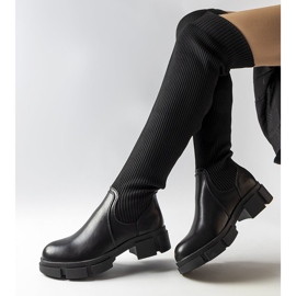 Schwarze Overknee-Stiefel von Ates 1