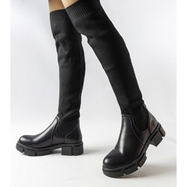 Schwarze Overknee-Stiefel von Ates 2