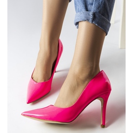 Neonpink lackierte Dürr-Pumps rosa 1