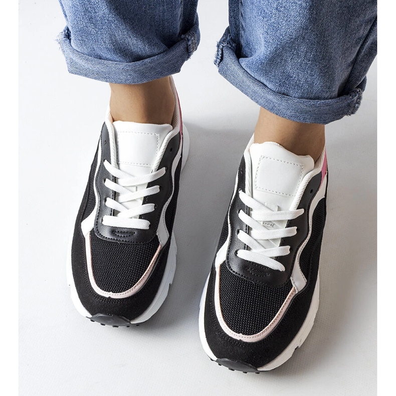 Inna Schwarz-rosa Sport-Sneaker von Fauren 1