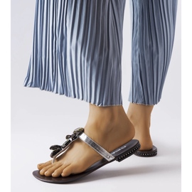 Zarattini silberne, elegante Flip-Flops 1