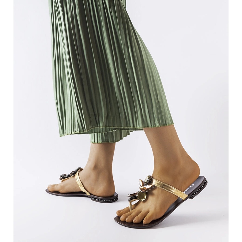 Goldene elegante Zarattini-Flip-Flops 1