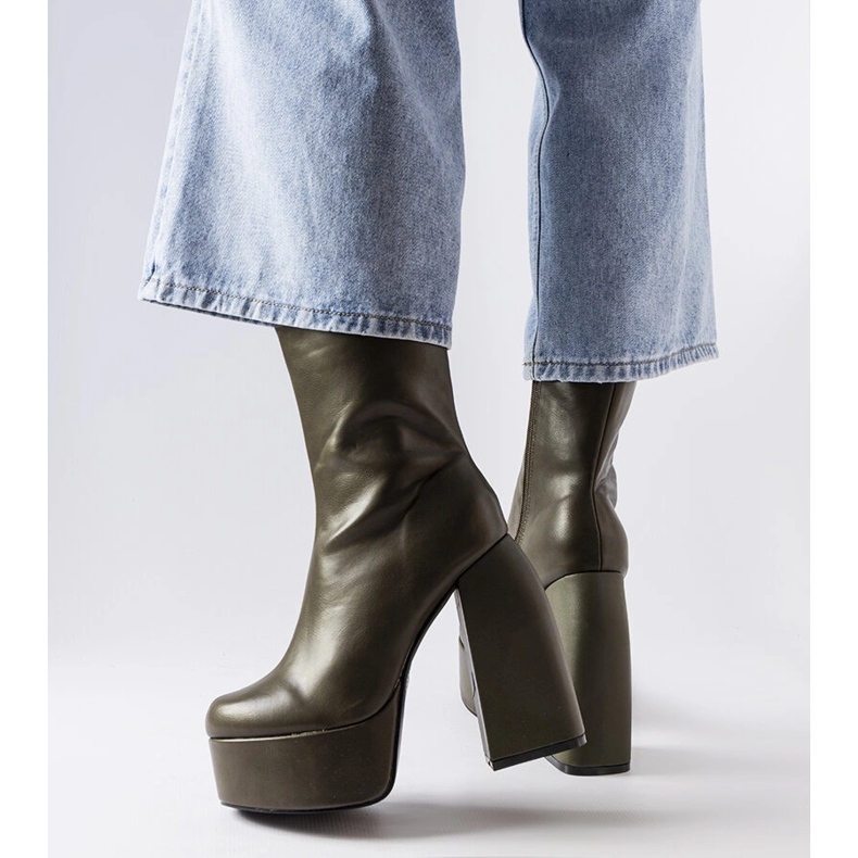 Grüne High-Heel-Stiefel von Baratti 1