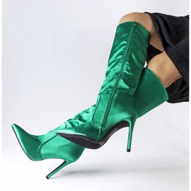 Grüne High-Heel-Stiefel von Marlengo 1