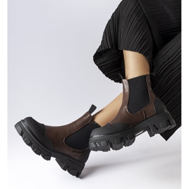 Dunkelbraune Slipper-Stiefel von Sibyla 1