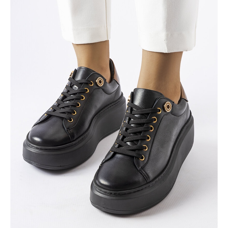 Beige Brogues LS5379 Taupe schwarz 2