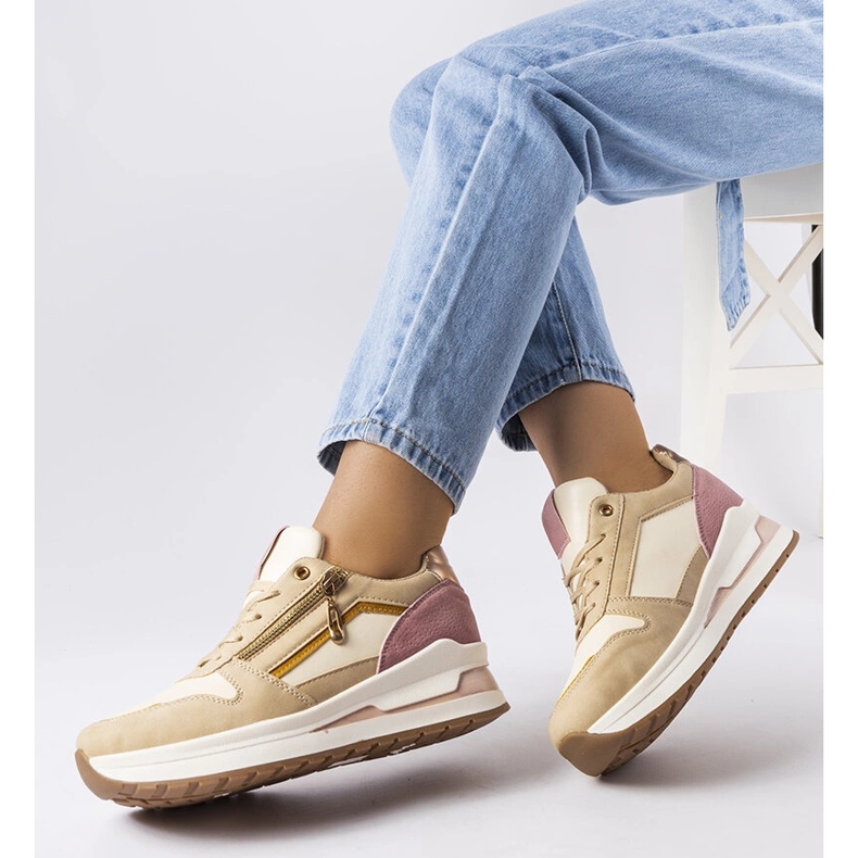 Inna Beige-rosa Sport-Sneaker von Delid 1