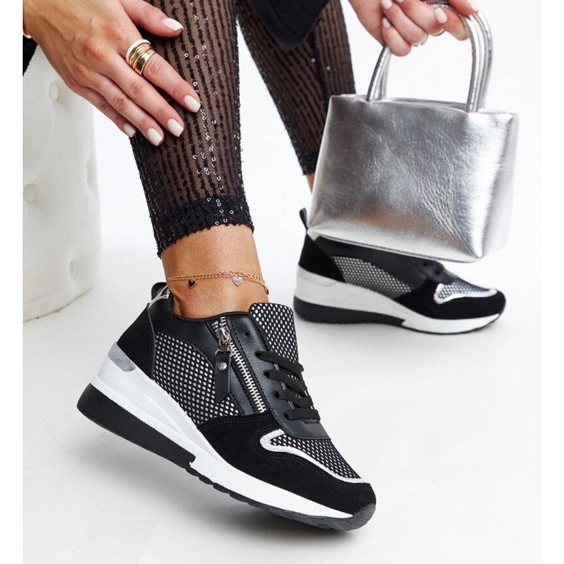 Inna Schwarze Keilsneaker von Fastello 1