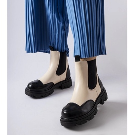 Inna Schwarz-beige Slip-On-Stiefel von Albany 1