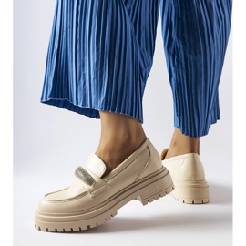 Beige Mokassins mit Strasssteinen von Hartford 1