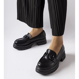 Schwarze Mokassins mit schwarzer Schnalle von Morubio 1