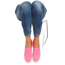 Slipons auf doppelter Sohle GF-41 Fluorescent Red rosa 1