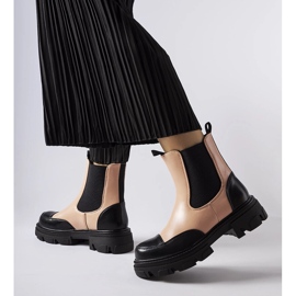 Schwarz-rosa Slip-On-Stiefel von Albany 1