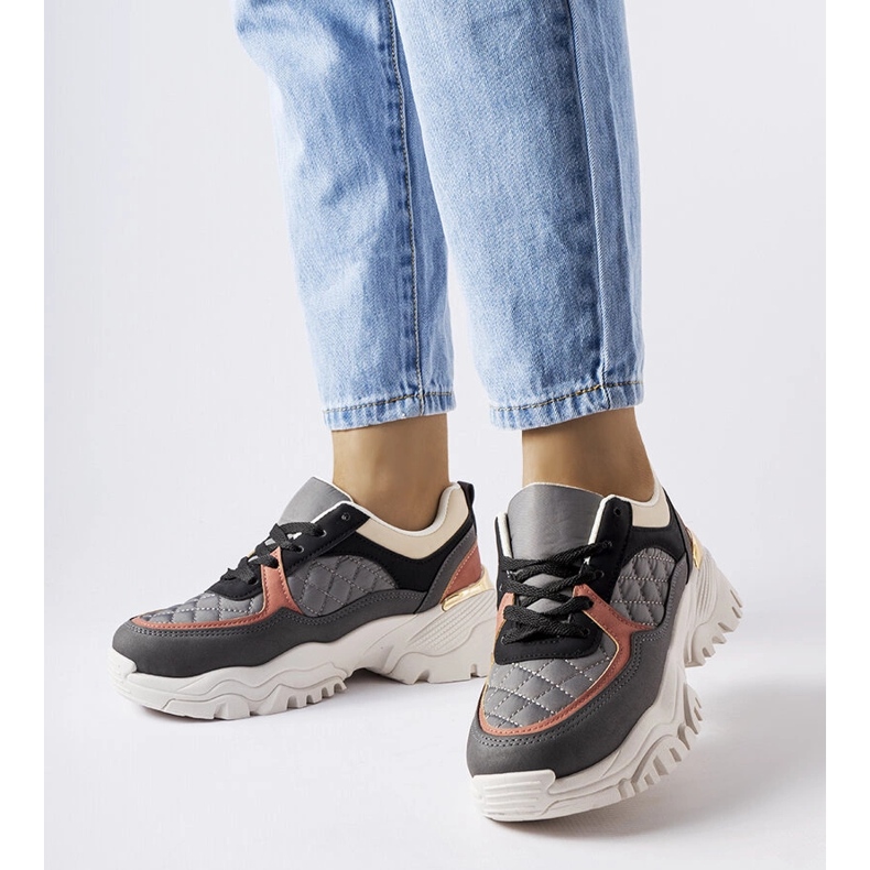 Inna Graue Sneaker mit farbigen Einsätzen von Esquibel 1