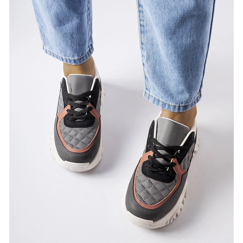 Inna Graue Sneaker mit farbigen Einsätzen von Esquibel 2