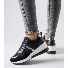 Inna Schwarz-silberne Keilsneaker von Titusville 1