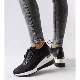 Inna Schwarze Keilsneaker mit Strasssteinen von Vala 2