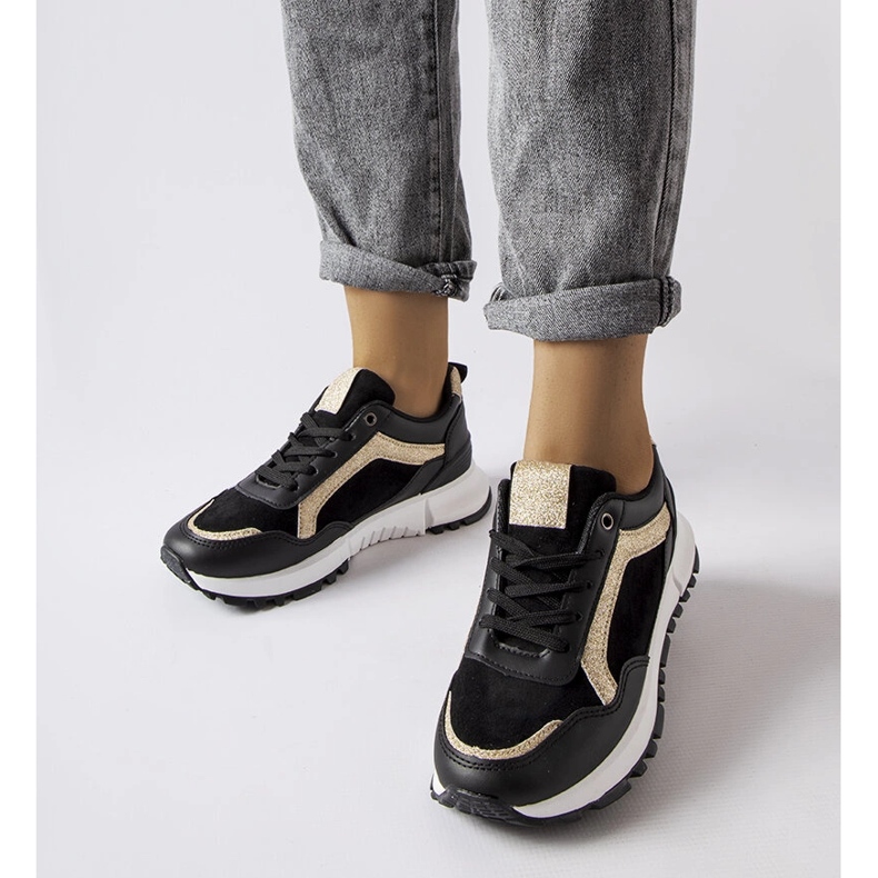 Inna Schwarze Sneaker mit Glitzerverzierung von Busso 1