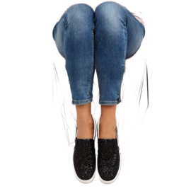 Stylischer eleganter Slipony 788-26 Schwarz 1