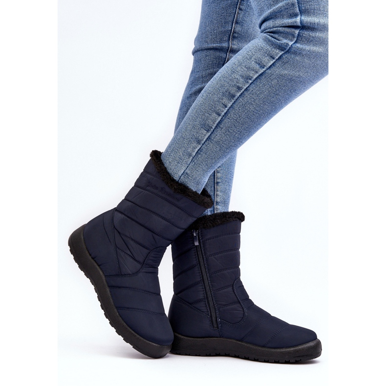 Hohe isolierte Schneestiefel für Damen in Marineblau von Luxina 2