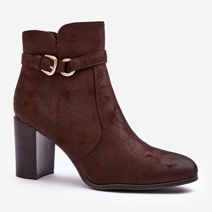 Sergio Leone Damen-Stiefeletten aus Leder mit Schnalle, Braun Lasima 1