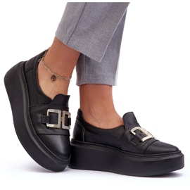Lewski Shoes Damen-Lederschuhe auf der Plattform Schwarz Lewski 3398/2 8