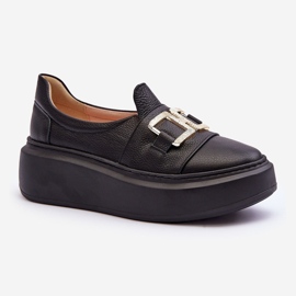 Lewski Shoes Damen-Lederschuhe auf der Plattform Schwarz Lewski 3398/2 1
