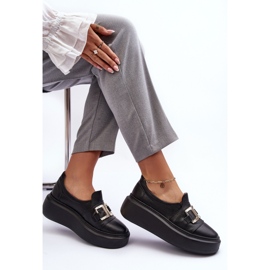 Lewski Shoes Damen-Lederschuhe auf der Plattform Schwarz Lewski 3398/2 5