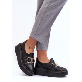Lewski Shoes Damen-Lederschuhe auf der Plattform Schwarz Lewski 3398/2 7