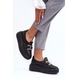 Lewski Shoes Damen-Lederschuhe auf der Plattform Schwarz Lewski 3398/2 3
