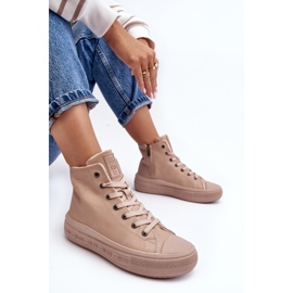 Isolierte Damen-Sneaker mit Reißverschluss, Beige, Big Star MM274022 1