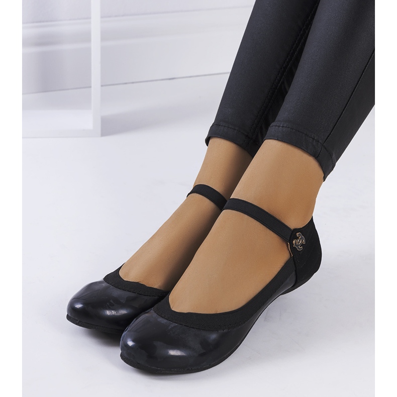 Schwarze Ballerinas mit Gummizug von Hari 1