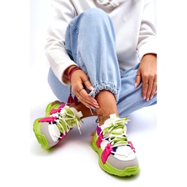 Seastar Modische Schnür-Sportschuhe für Damen, Grün-Pink mehrfarbig 3