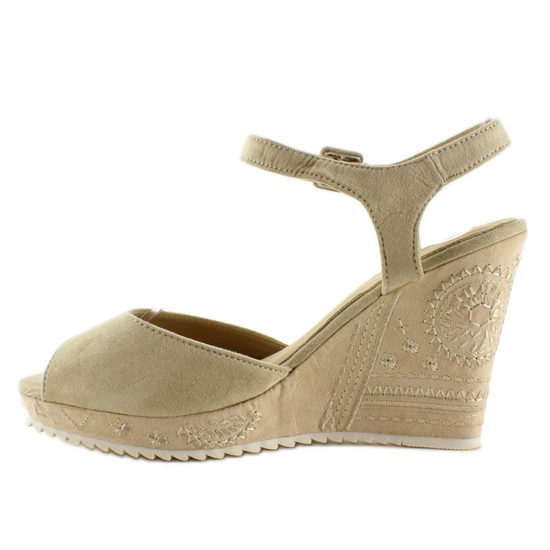Keilsandalen mit Stickerei R93 Beige 1