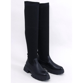 Teasly Black Overknee-Stiefel mit flexiblem Obermaterial schwarz 1