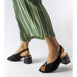 Baccarato-Sandalen mit niedrigem Absatz in Schwarz 1