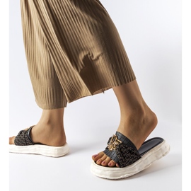 Dekorative Pantoletten aus schwarzem Gummi von Bérard 1