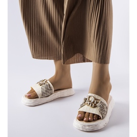 Dekorative Pantoletten aus beigem Gummi von Bérard 1