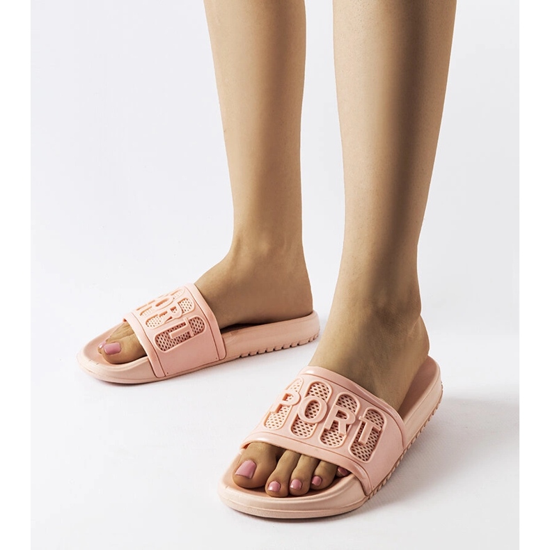 Moiariello-Pantoletten aus rosa Gummi 1