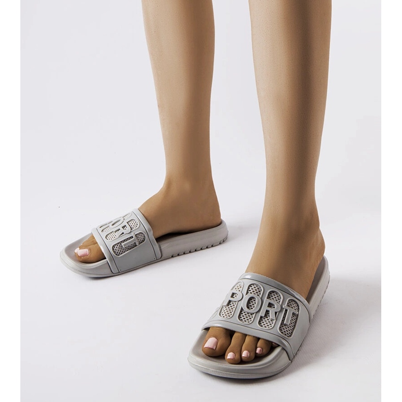 Moiariello-Slipper aus grauem Gummi 1