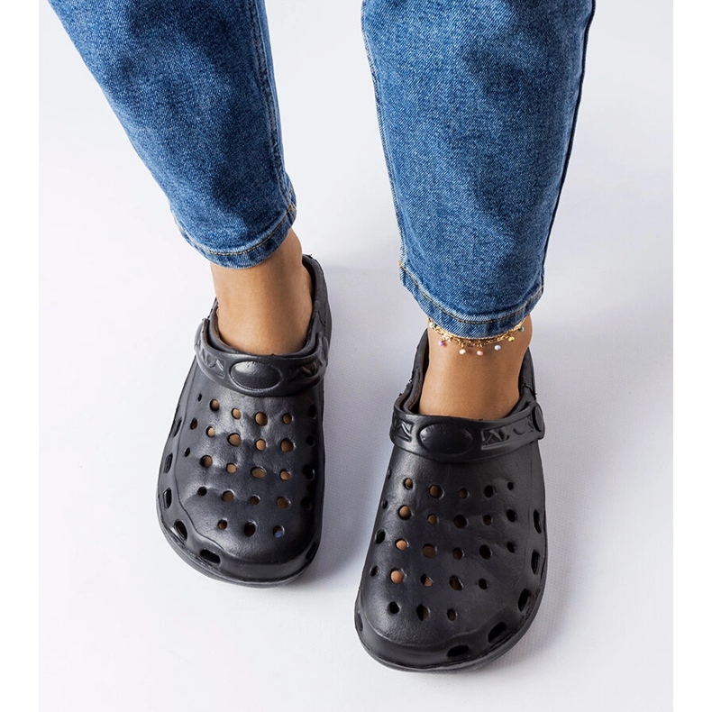 Schwarze Slip-On-Sandalen aus Schaumstoff von Hayes 1