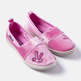 Dunkelrosa Velours-Ballerinas von Patria 1