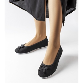 Inna Schwarze Stoffballerinas von Gendron 1