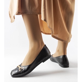 Schwarze durchbrochene Ballerinas von Schiavone 2