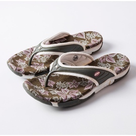 Graue Textil-Flip-Flops mit Blumen von Felix 1