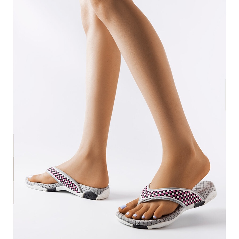 Graue und schwarze Textil-Flip-Flops von Mareta 1