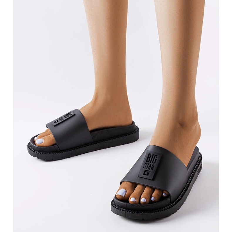 Schwarze Big Star-Hausschuhe LL274429 1