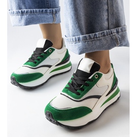 Weiße und grüne Plateau-Sneaker von Doirons 1