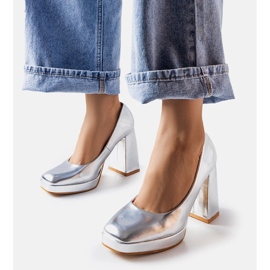 Silberne High-Heel-Pumps von Mailly silber- 1